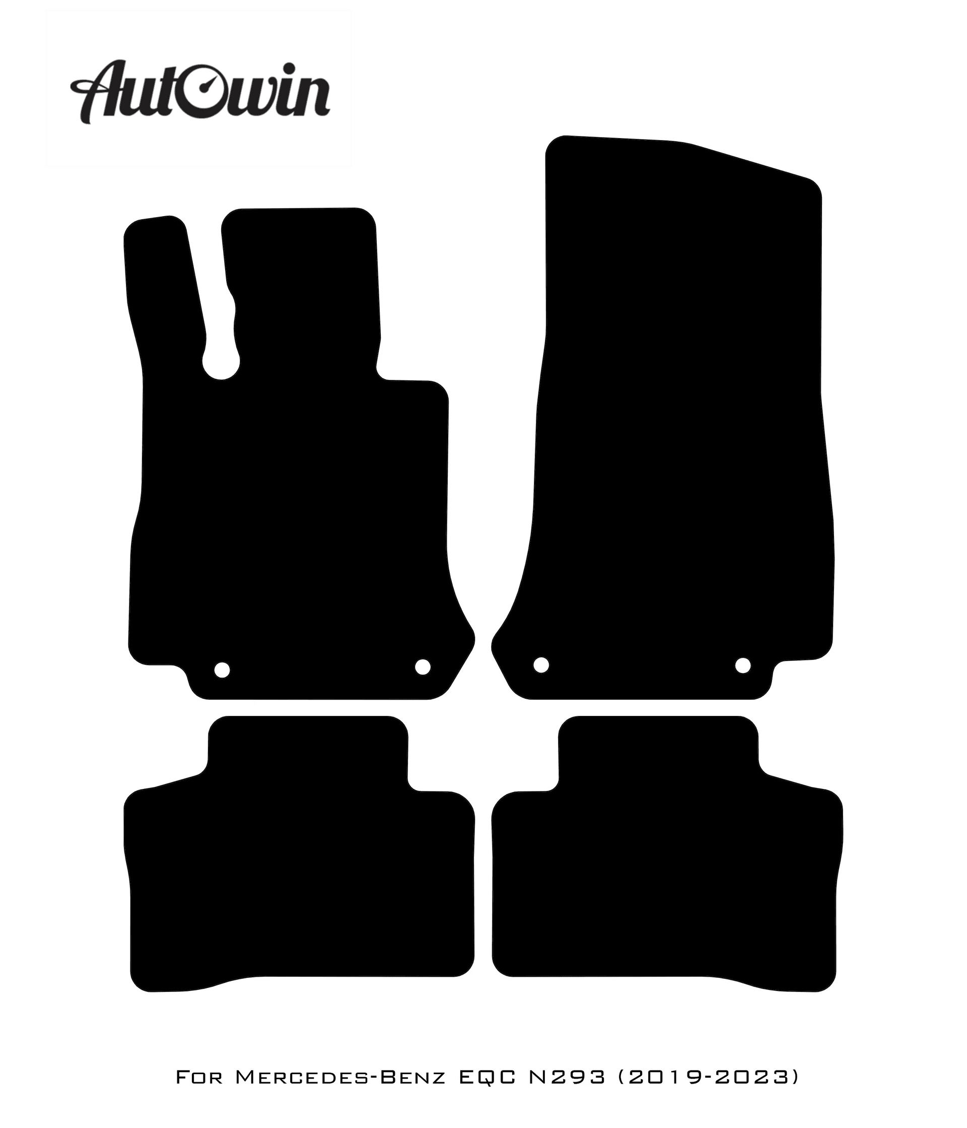 Black Floor Mats For Mercedes Benz EQC-Class N293 (2019-2023) | Limited Edition - AutoWin