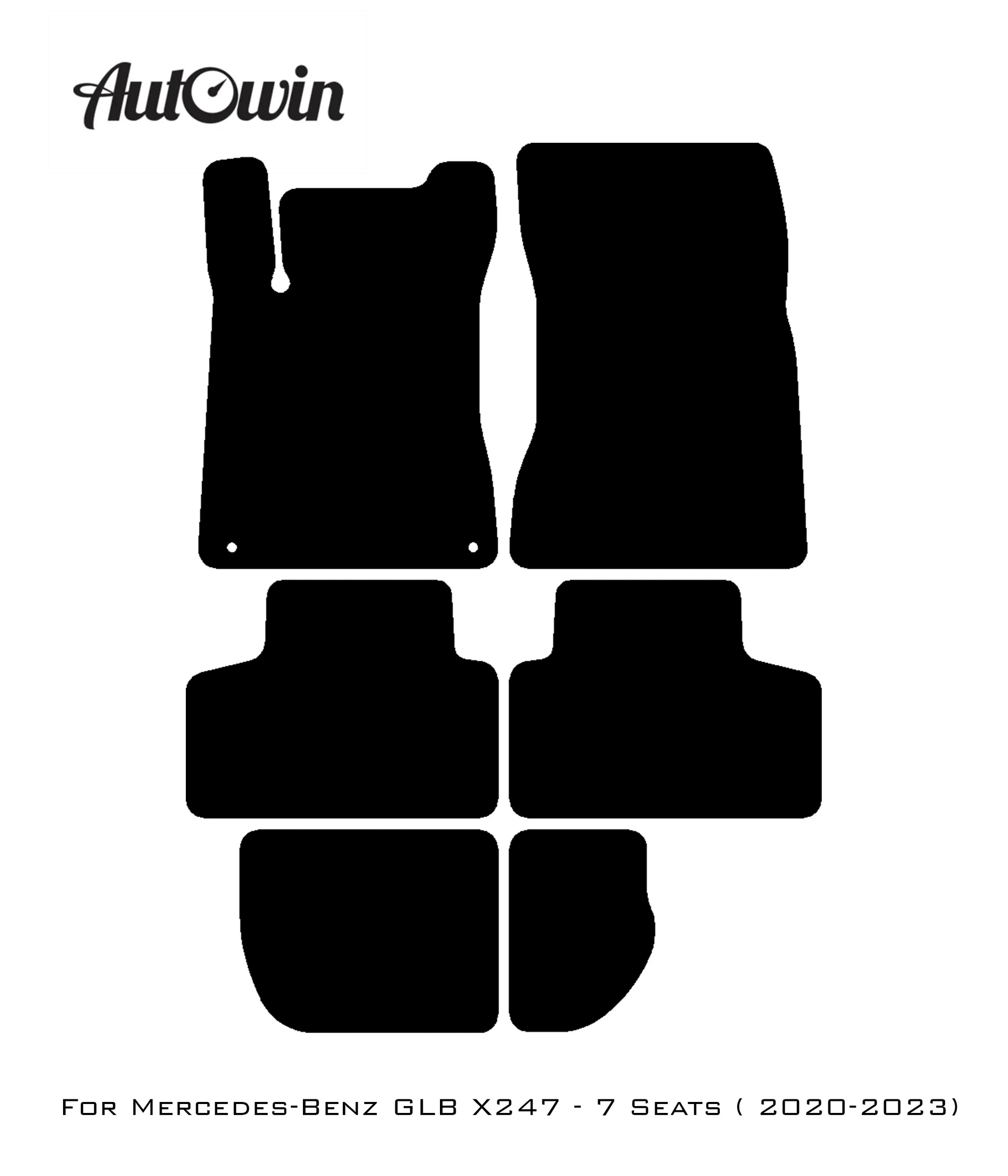 Black Floor Mats For Mercedes Benz GLB-Class X247 (2020-2023) | Limited Edition - AutoWin