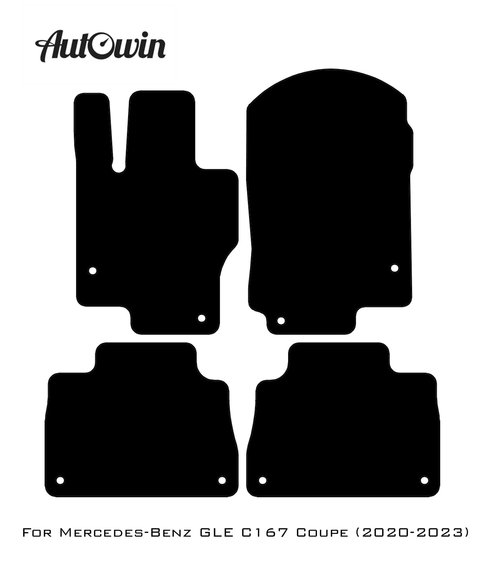 Black Floor Mats For Mercedes Benz GLE-Class C167 Coupe (2020-2023) | Limited Edition - AutoWin
