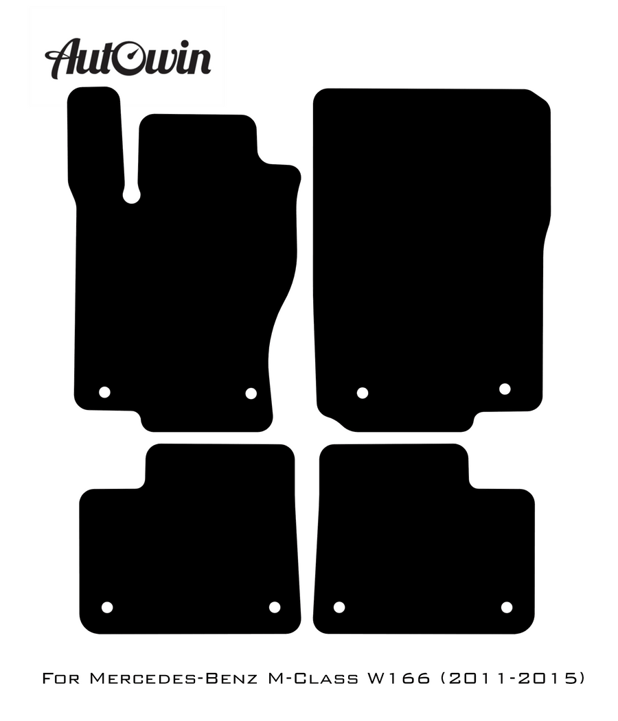 Black Floor Mats For Mercedes Benz M-Class W166 (2011-2015) | Limited Edition - AutoWin