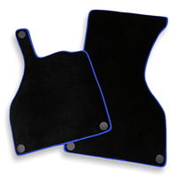 Black Floor Mats For Mercedes-Benz SLS-Class AMG (2009-2014) Blue Trim - AutoWin