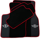 Black Floor Mats for Mini Cabrio F57 Convertible (2016-2023) With Leather | Red Trim - AutoWin