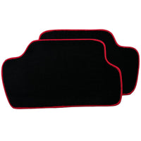 Black Floor Mats for Mini Cabrio R52 Convertible (2004-2009) With Leather | Red Trim - AutoWin