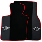 Black Floor Mats for Mini Clubman F54 (2015-2019) With Leather | Red Trim - AutoWin