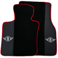 Black Floor Mats for Mini Clubman F54 (2019-2023) With Leather | Red Trim - AutoWin