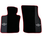 Black Floor Mats for Mini Cooper / One R53 (2001-2007) Cooper S with Leather | Red Trim - AutoWin
