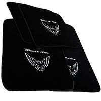 Black Floor Mats for Pontiac FireBird (1970-1981) with Trans Am Logo - AutoWin