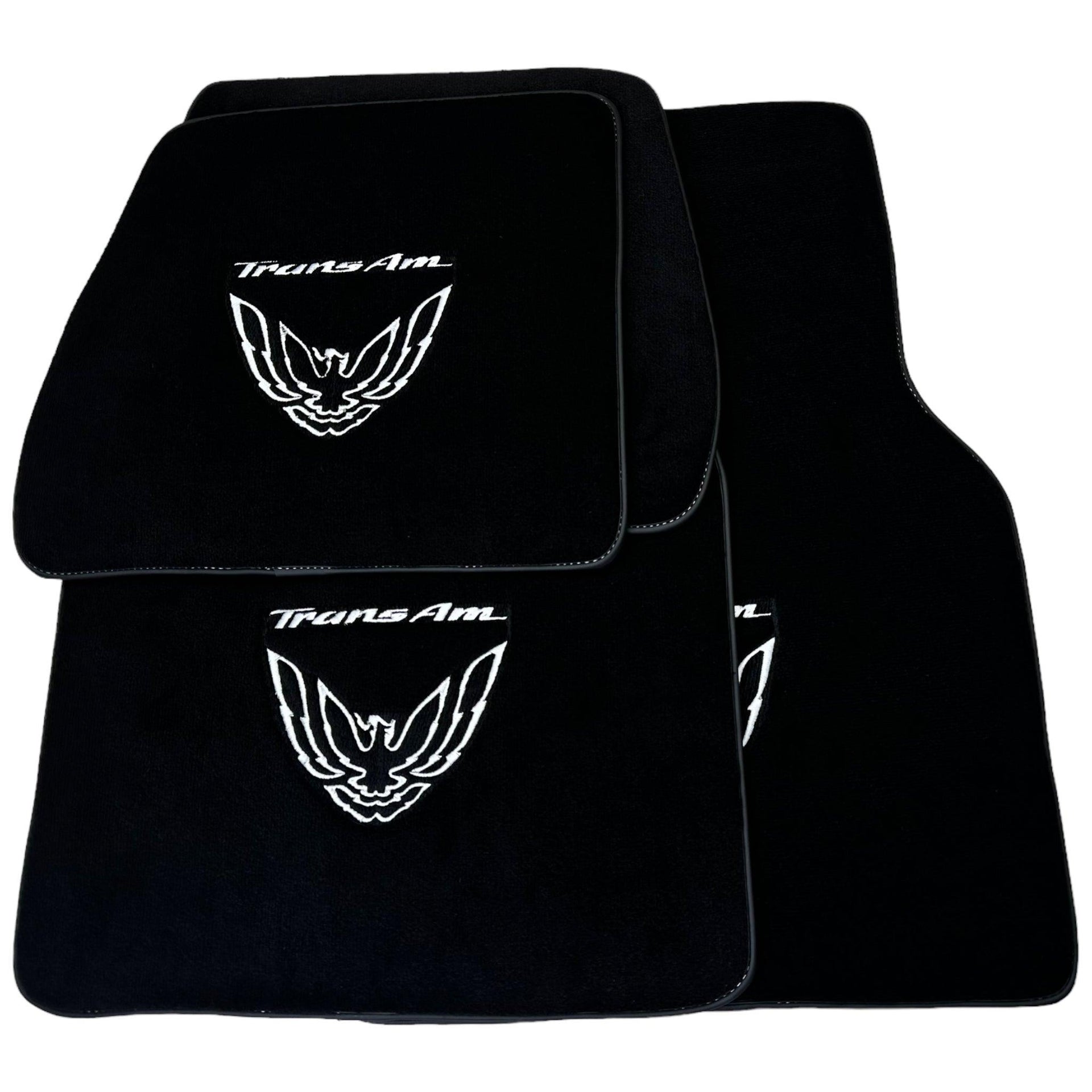 Black Floor Mats for Pontiac FireBird (1993-2002) with Trans Am Logo - AutoWin