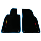 Black Floor Mats for Porsche 911 - 992 (2019-2024) with Blue Trim - AutoWin