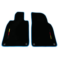 Black Floor Mats for Porsche 911 - 992 (2019-2024) with Blue Trim - AutoWin