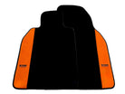 Black Floor Mats for Porsche 987 Cayman (2009-2012) with Orange Alcantara Leather ER56 Design - AutoWin