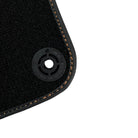 Black Floor Mats for Porsche Panamera (2017-2023) with Orange Alcantara Leather ER56 Design - AutoWin