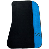 Black Floor Mats For Rolls Royce Black Badge Cullinan Blue Alcantara Leather - AutoWin