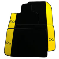 Black Floor Mats For Rolls Royce Black Badge Cullinan Yellow Leather - AutoWin