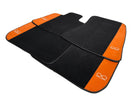 Black Floor Mats For Rolls Royce Black Badge Wraith Orange Alcantara - AutoWin