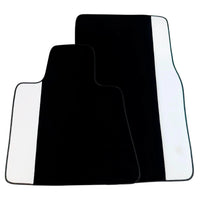 Black Floor Mats for Rolls Royce Cullinan (2018-2025) with White Leather