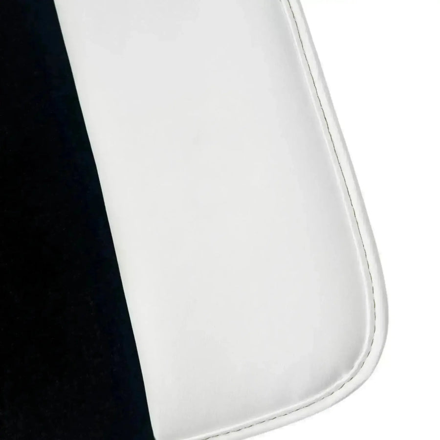 Black Floor Mats for Rolls Royce Cullinan 2018-2025 with White Leather | White Trim
