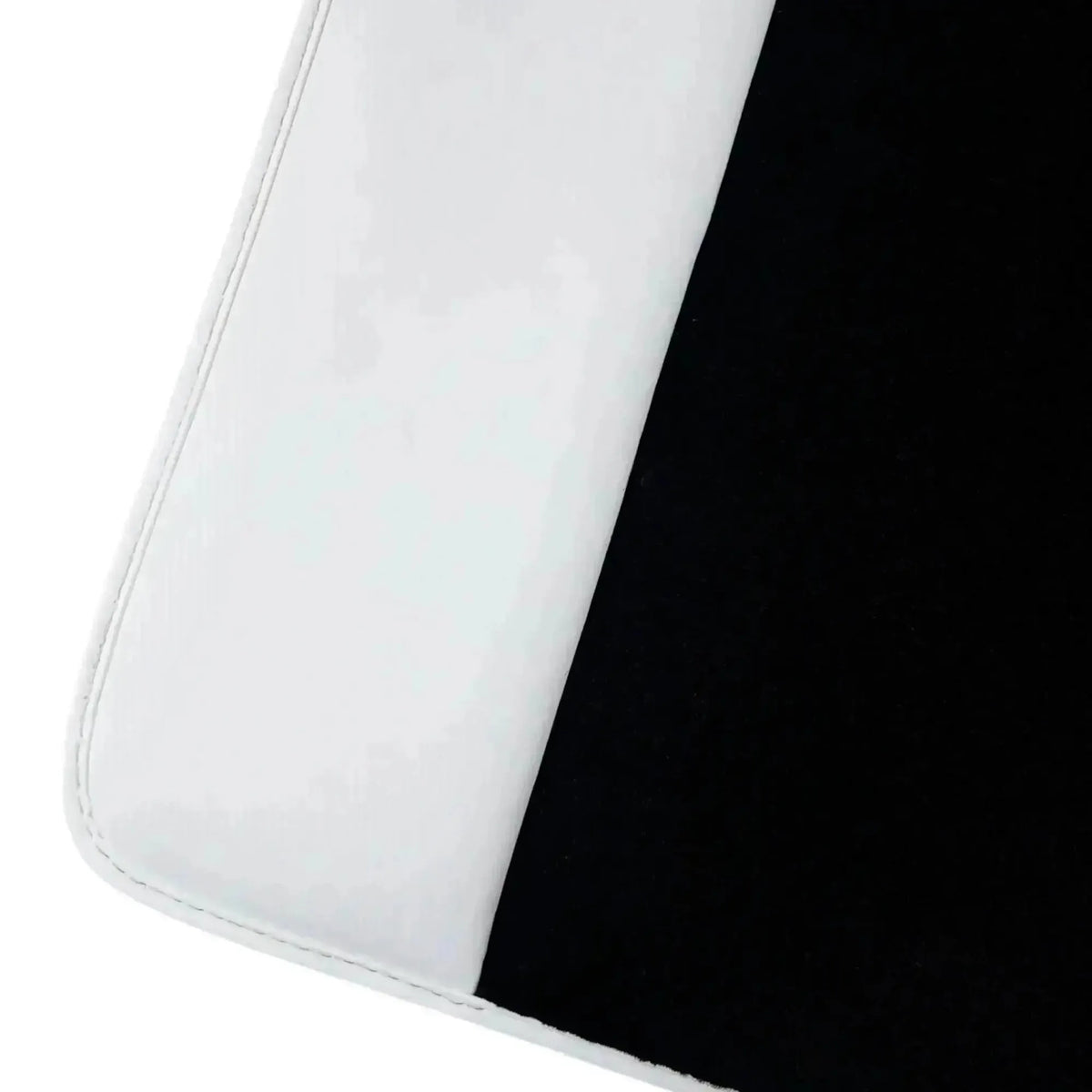 Black Floor Mats for Rolls Royce Ghost Series I (2010-2020) with White Leather | White Trim