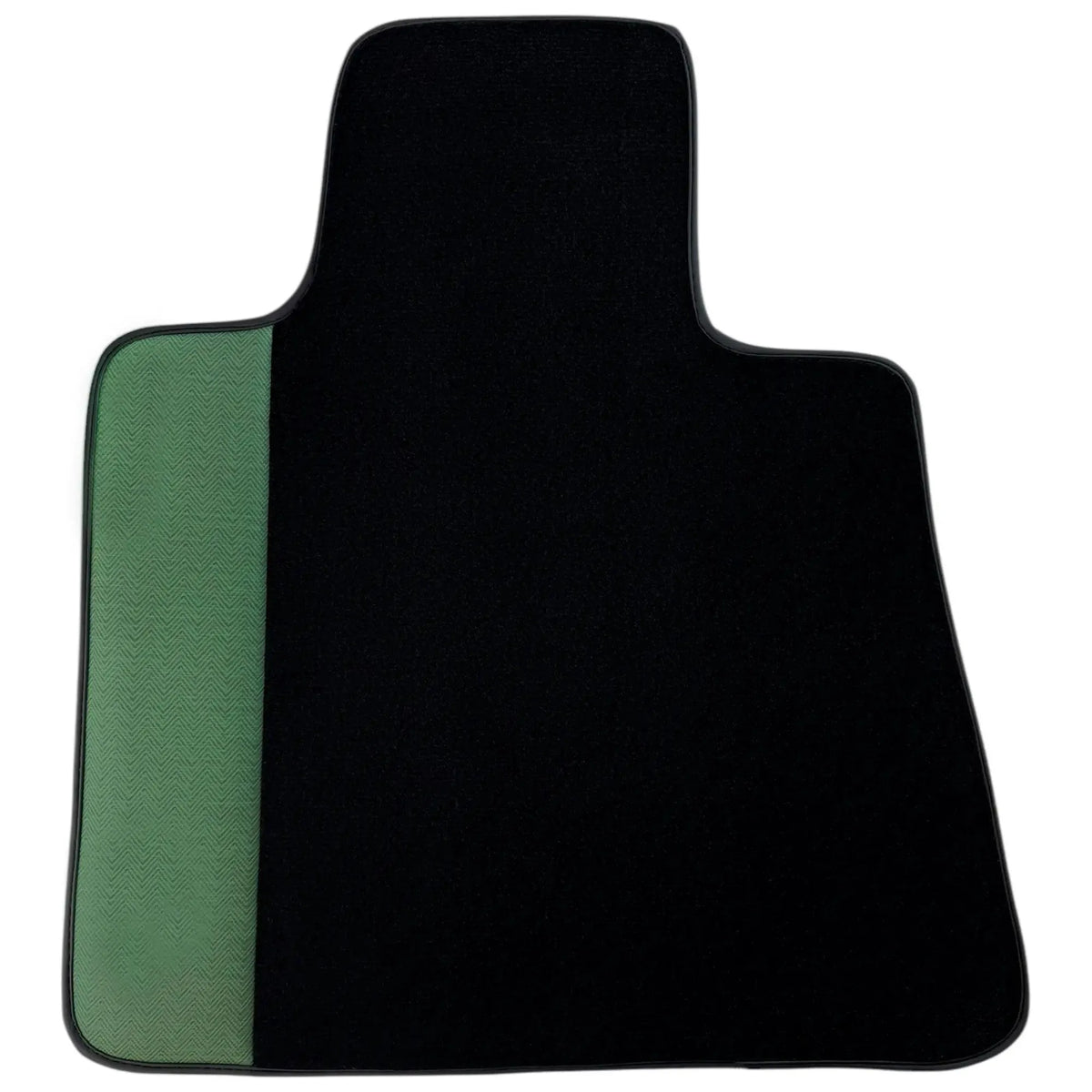 Black Floor Mats for Rolls Royce Ghost Series II (2021-2024) with Green Leather Borders