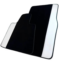Black Floor Mats for Rolls Royce Ghost Series II (2021–2024) with White Leather