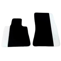 Black Floor Mats for Rolls Royce Ghost Series II (2021-2024) with White Leather | White Trim