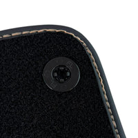Black Floor Mats for Rolls Royce Phantom Sedan (2003-2016) with Golden Leather