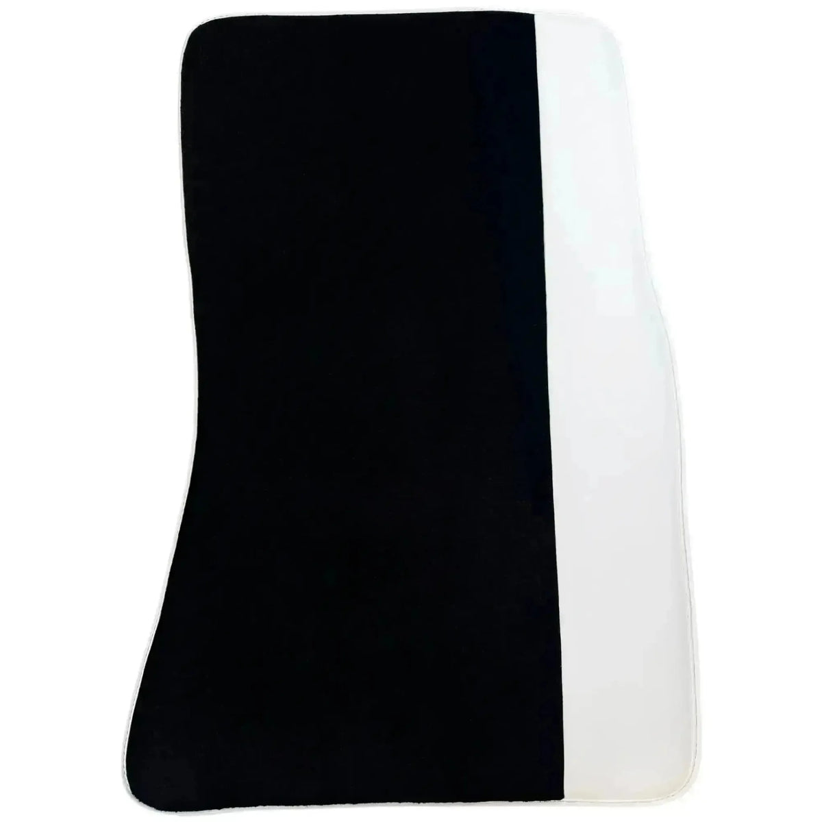 Black Floor Mats for Rolls Royce Phantom Sedan 2003-2016 with White Leather | White Trim