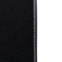 Black Floor Mats for Rolls Royce Shadow 1965-1977 with Gray Leather Borders