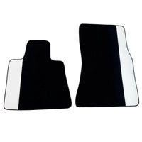 Black Floor Mats for Rolls Royce Shadow (1965-1977) with White Leather