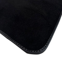 Black Floor Mats for Rolls Royce Shadow (1965-1977) with White Leather