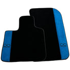 Black Floor Mats For Rolls Royce Spectre (2023-2024) Blue Alcantara Leather - AutoWin