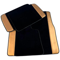 Black Floor Mats for Rolls Royce Spectre (2023-2024) with Gold Leather