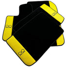 Black Floor Mats For Rolls Royce Spectre (2023-2024) Yellow Leather - AutoWin