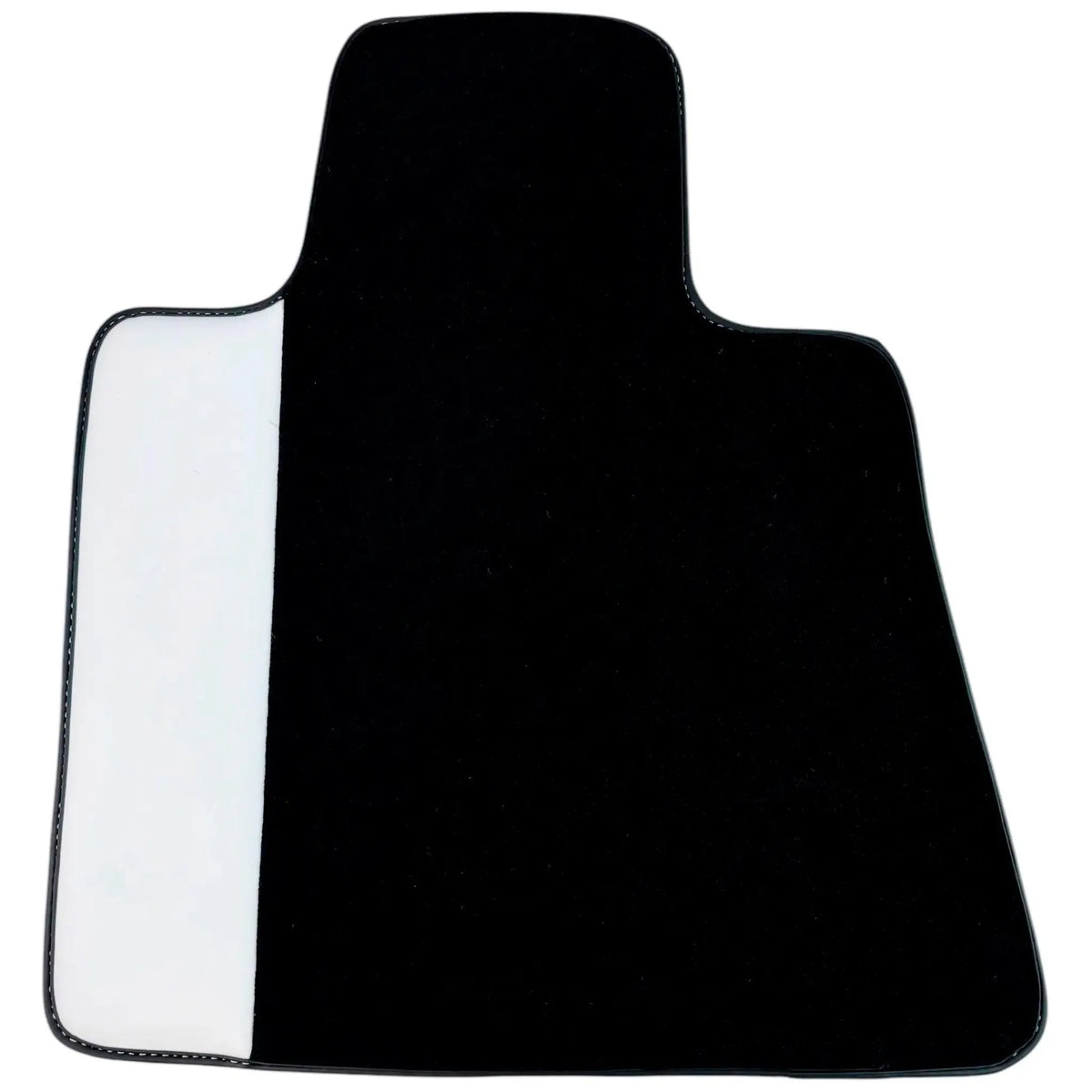 Black Floor Mats for Rolls Royce Wraith (2013–2023) with White Leather