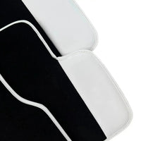 Black Floor Mats for Rolls Royce Wraith (2013-2023) with White Leather | White Trim