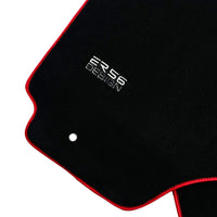 Black Floor Mats For Toyota RAV4 (2000-2003) ER56 Design with Red Trim - AutoWin