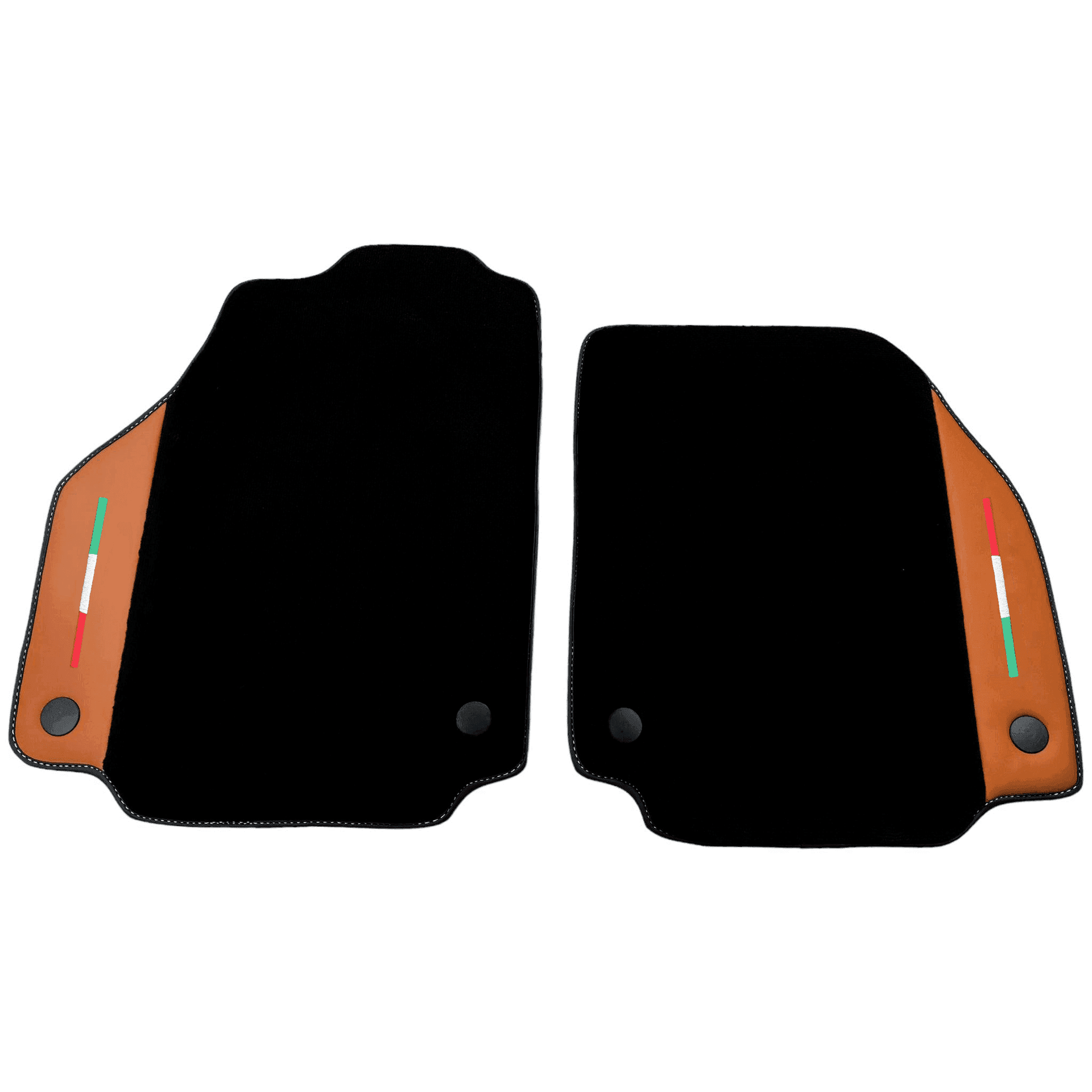 Black Floor Mats for Ferrari 488 Pista Spider (2019-2021) with Cuoio Nappa Leather - AutoWin