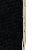Black Floor Mats With Beige Trim For Audi A6 C8 Sedan (2018-2023) ER56 Design - AutoWin