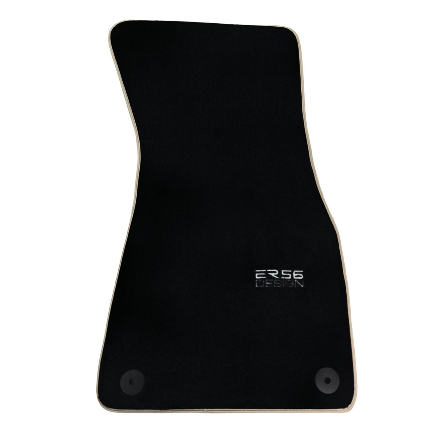 Black Floor Mats With Beige Trim For Audi A6 C8 Sedan (2018-2023) ER56 Design - AutoWin