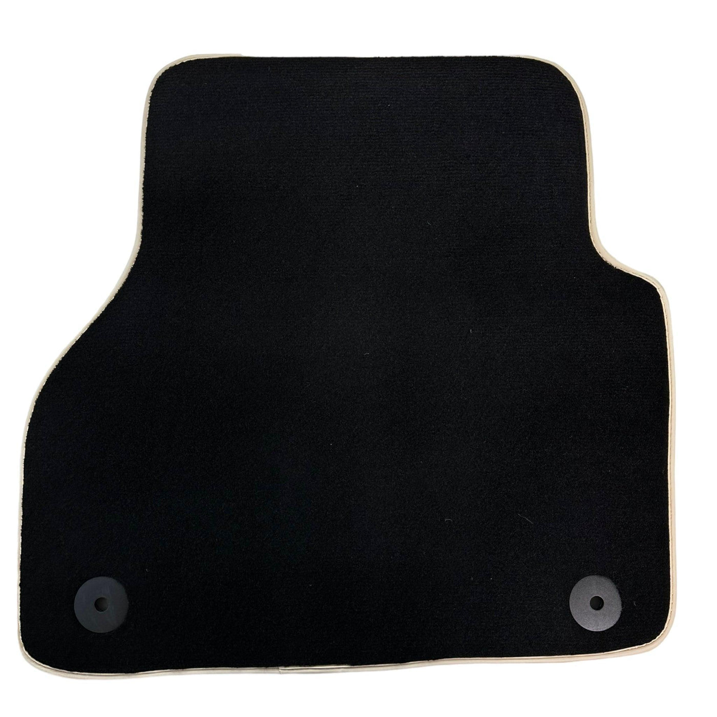 Black Floor Mats With Beige Trim For Audi A6 C8 Sedan (2018-2023) ER56 Design - AutoWin