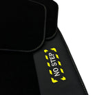 Black Floor Mats with Leather for BMW 5 Series G30 - "Jet Fuel Only" - AutoWin