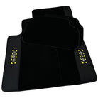 Black Floor Mats with Leather for BMW 5 Series G30 - "Jet Fuel Only" - AutoWin