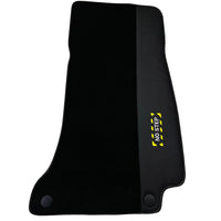 Black Floor Mats with Leather for Mercedes Benz E-Class W213 Sedan (2016-2020) - "Jet Fuel Only" - AutoWin