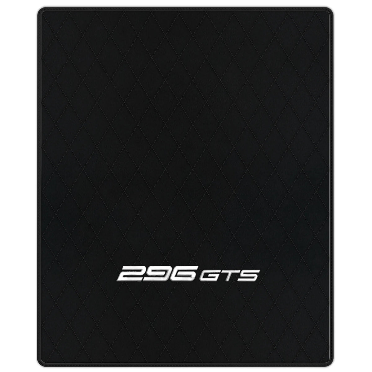 Black Leather Floor Mats for Ferrari 296 GTS (2022-2027) with Single Diamond Pattern | Full Set Option