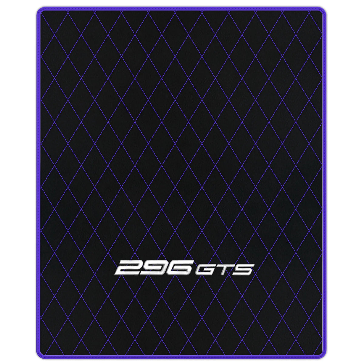 Black Leather Floor Mats for Ferrari 296 GTS (2022-2027) with Single Diamond Pattern | Full Set Option
