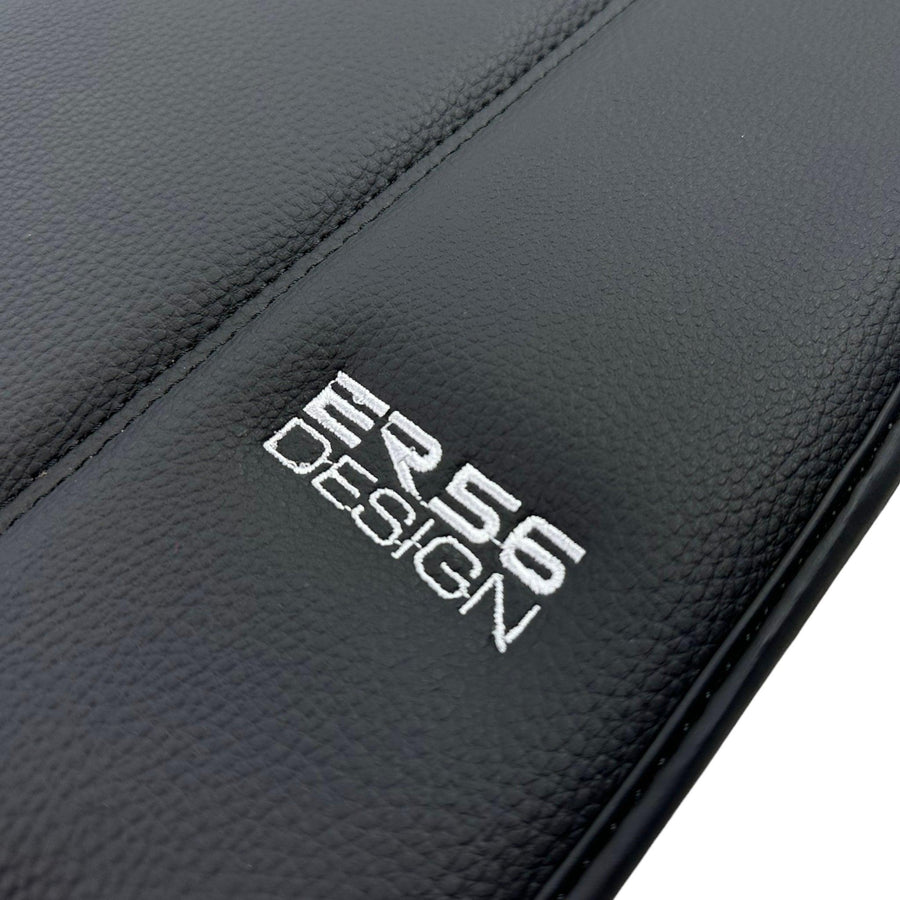 Black Leather Floor Mats For Ferrari 458 GT2 (2012-2015) ER56 Design - AutoWin