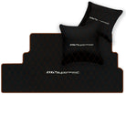 Black Leather Floor Mats for Ferrari 812 Superfast (2018-2023) with Single Diamond Pattern | Full Set Option