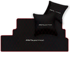 Black Leather Floor Mats for Ferrari 812 Superfast (2018-2023) with Single Diamond Pattern | Full Set Option