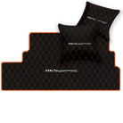 Black Leather Floor Mats for Ferrari 812 Superfast (2018-2023) with Single Diamond Pattern | Full Set Option
