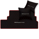 Black Leather Floor Mats for Ferrari 812 Superfast (2018-2023) with Single Diamond Pattern | Full Set Option